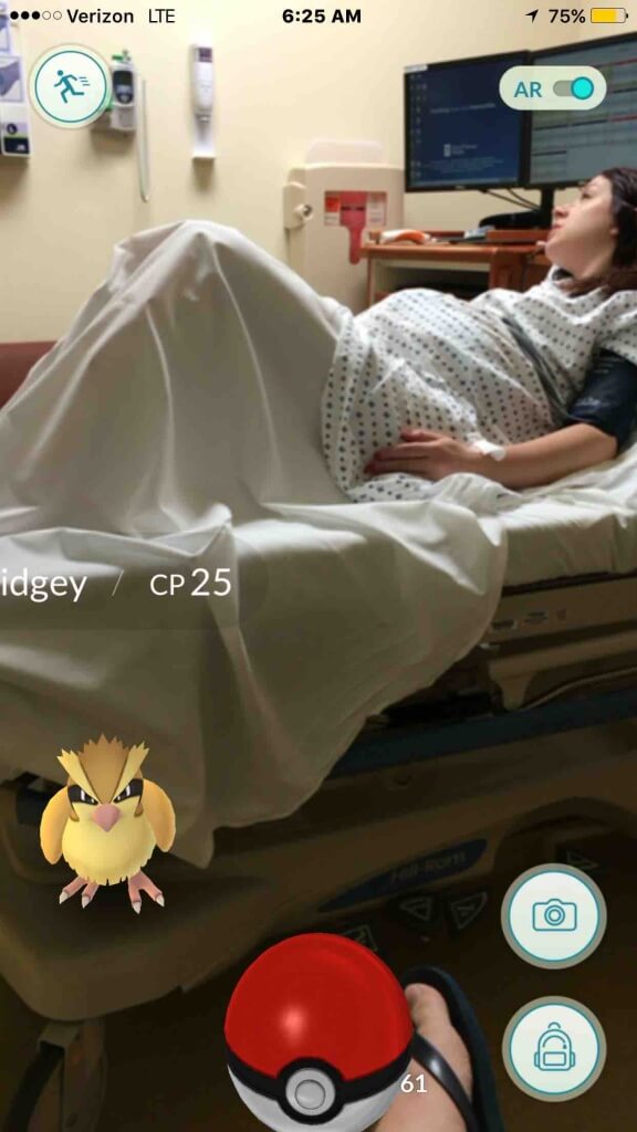 Capturando pidgey no hospital